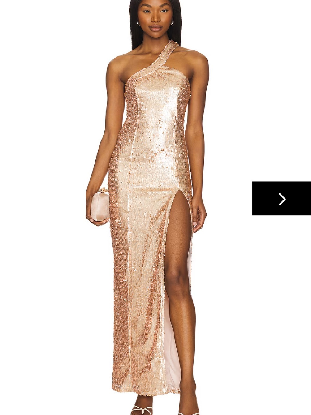 Superdown sisely sequin gold maxi gown small